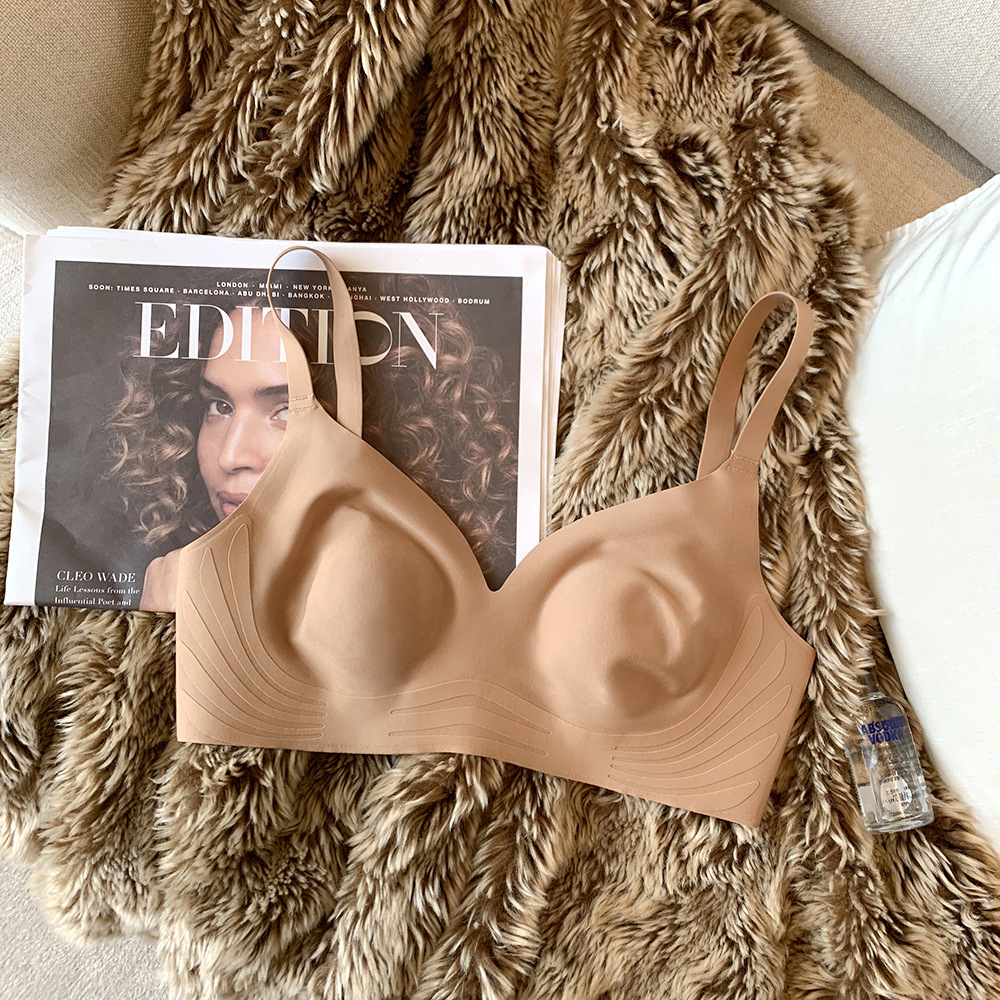 Orejas de conejo ropa interior de mujer inalámbrico micro push-up delgado pecho grande pequeño sujetador de sueño colección de senos anti-flacidez 882