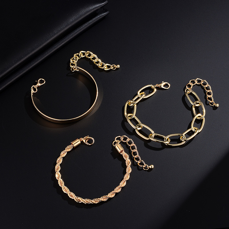 金色麻绳链3件套-(2)