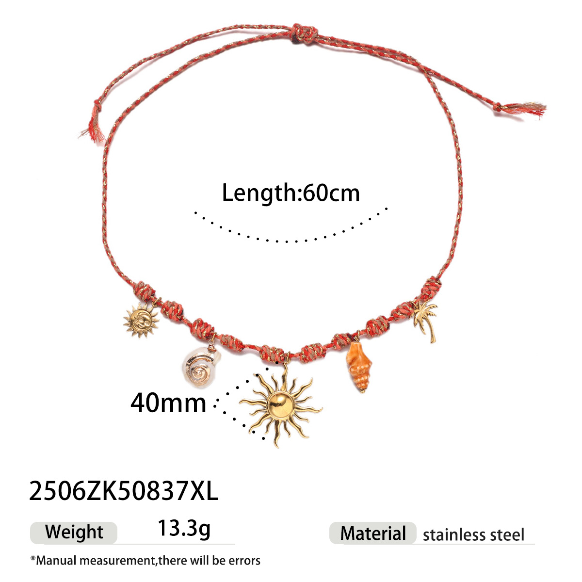 Tena Cross-border hilo de colores tejido collar de perlas reales mujer todo-fósforo animal colgante collar mujer sin decoloración joyería image 8