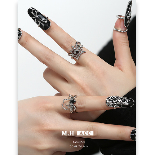 Original Metal Spider Ring for Women, Cool Style, Unique Design, Personality Fashion, European and American Style Open Ring for Index Finger