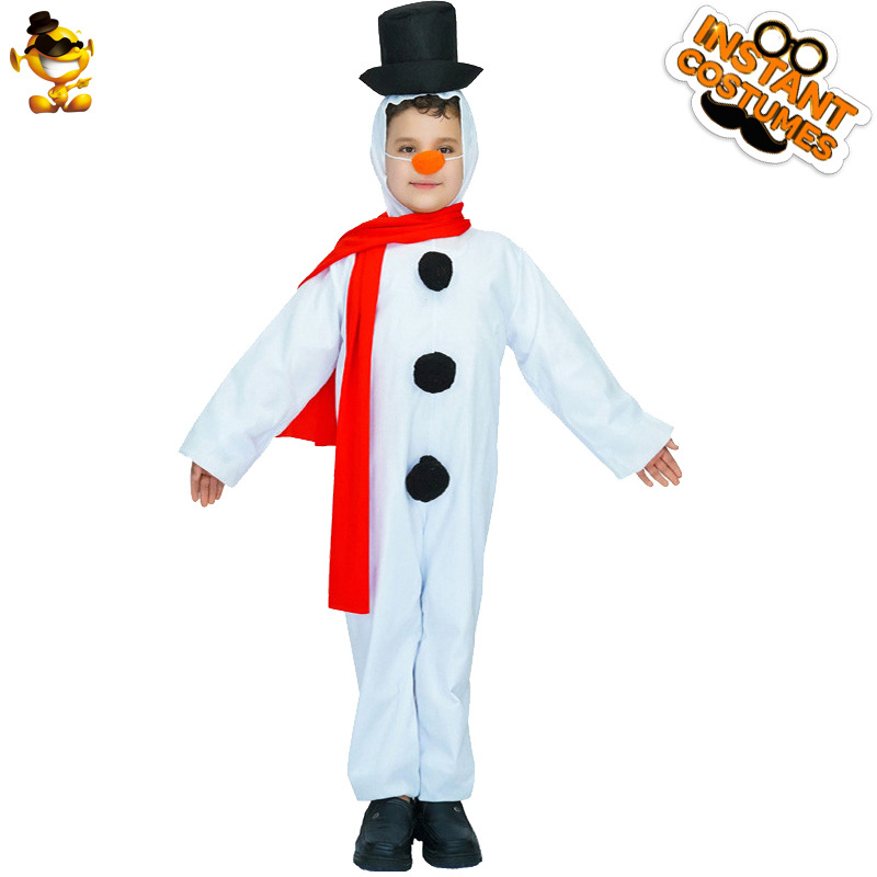 Niños de Navidad blanco lindo muñeco de nieve búho cubo Navidad elfo cos traje Navidad etapa traje