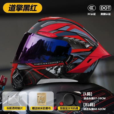 Motosiklet kaskı (dəbilqə) Open-Face Helmet All-Season Motorcycle - colored-lens-edition911-open-face-helmet-daqing-black-red3cdot-dual-certified-l-size57-59