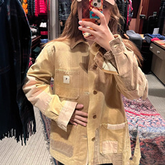 【原版原标可扫码】RL拉夫夹克外套拼接工装翻领小马标刺绣口袋女