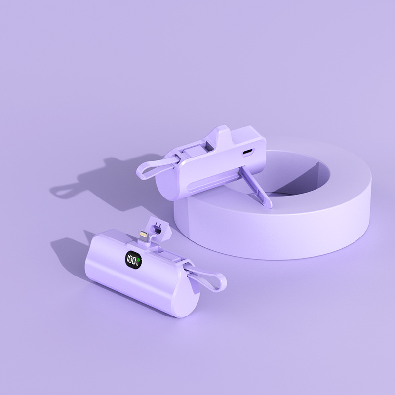 PD20W carga rápida mini cápsula enchufe de cola pantalla digital bolsillo auto-cableado soporte KC banco de potencia 5000m fábrica al por mayor