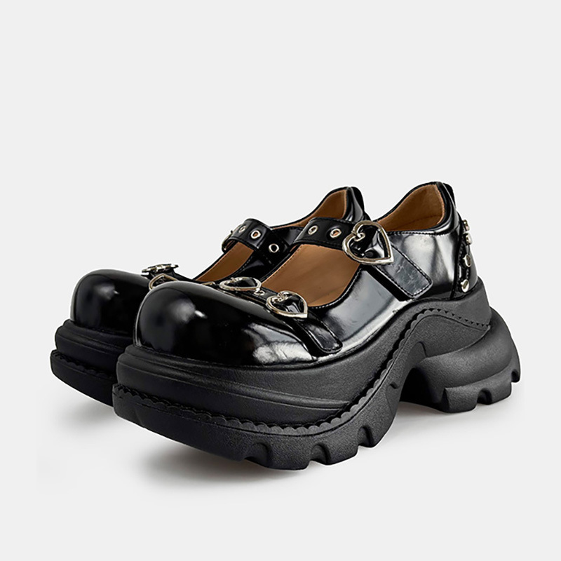 2026 Summer Niche Cute Sweet Cool Mary Jane Height-Increasing Leather Shoes Subculture Y2K College Style Thick-Soled Single Shoes