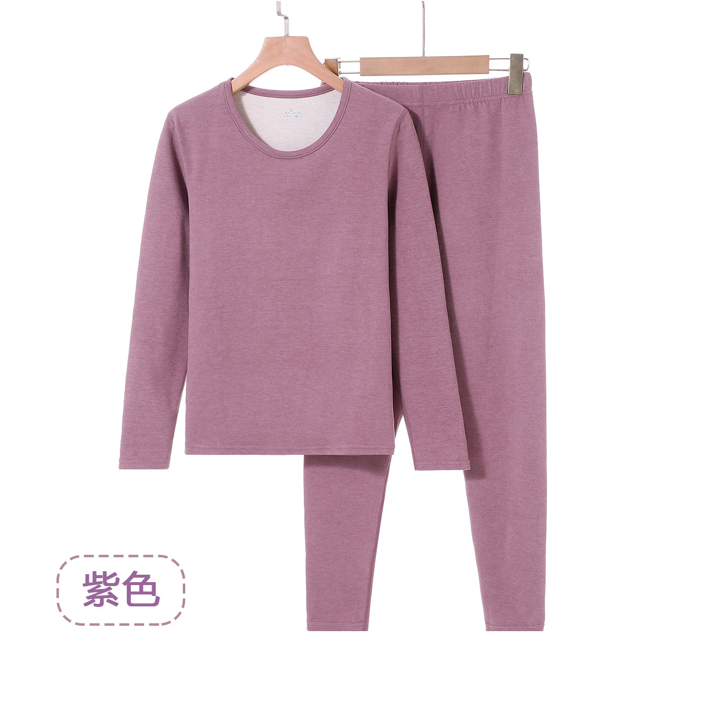 Antibacteriano cordero de seda de cuello redondo pareja ropa interior cálida conjunto de pantalones de otoño para hombres vestir camisa de base de borde sin marcas