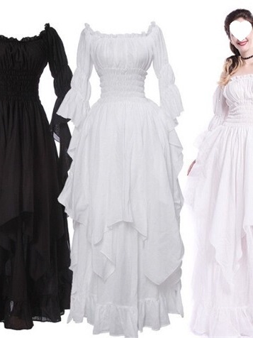 European and American Gorgeous Lace Bell-Sleeve Dress, Vintage Gothic Dress, Cosplay Ball Gown, Princess Dress European and American Gorgeous Lace Bell-Sleeve Dress, Vintage Gothic Dress, Cosplay Ball Gown, Princess Dress