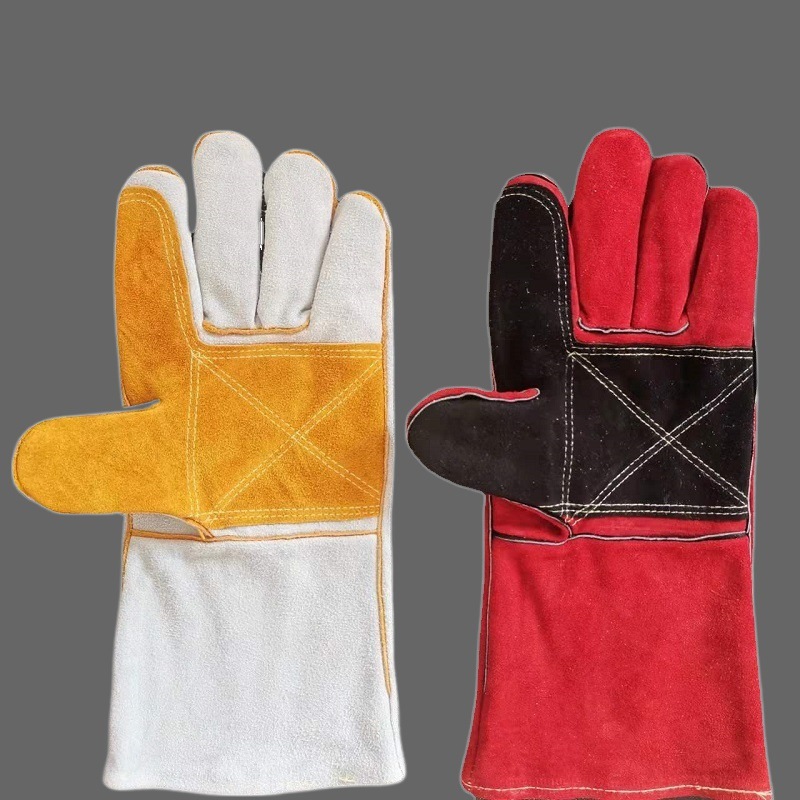 悍锶盾焊工电焊手套牛皮防烫劳加长防护耐磨耐高温加绒款隔热归蔷
