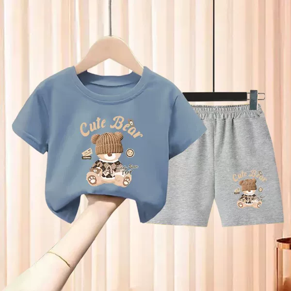Hat Bear blue + gray shorts