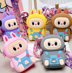 メーカー直販、国境を越えて人気のラブブシリコンバッグ、ドールバッグ、子供用バッグ、小銭入れ、学生バッグ収納