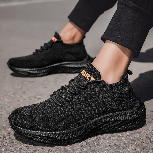 2024 Spring New Knit Mesh Air-Permeable Men's Shoes for Export Wholesale Soft Sole Comfortable Lightweight Casual Shoes for Women