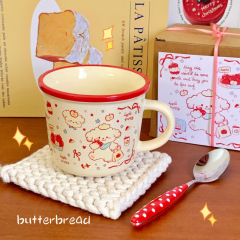 かわいい漫画のリンゴの子犬のコップの個性の朝食の杯のコーヒーの杯の家庭の創意の陶磁器の杯の大容量のコップ
