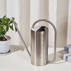 Stainless steel watering kettle long mouth sprinkler watering kettle large capacity gardening cylindrical watering kettle household flower spray kettle 1.5L