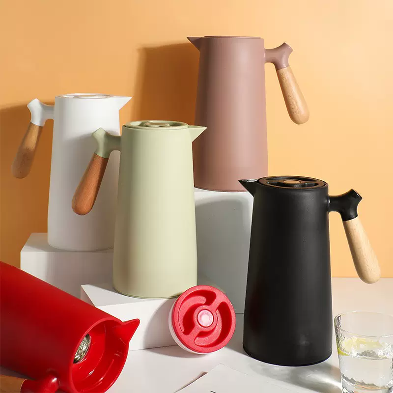 VOCCK北欧保温壶家用木柄大容量咖啡壶宿舍暖瓶女热水瓶咖啡壶