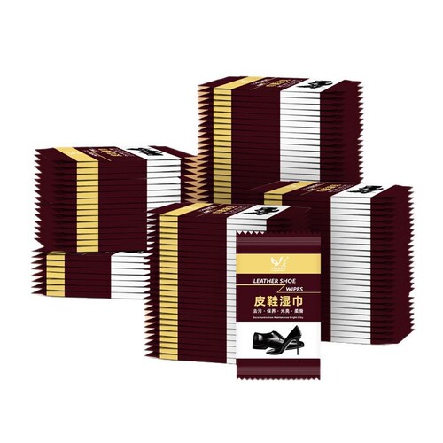 One-time shoe cleaning wet wipe leather polish care portable shoe wipe leather product genuine leather shine leather care