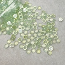 批发天然葡萄石戒面 圆形包珠平底素面裸石 葡萄石无黑线裸石镶嵌