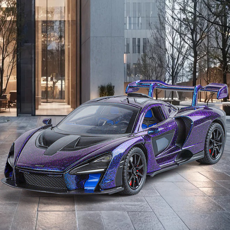 New Product 1/24 Mclaren Senna Senna Alloy Car Model Sound Chameleon Butterfly Door Supercar Hot Selling Wholesale