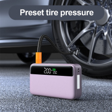 跨境N33汽车应急启动电源车载充气泵一体机多功能搭电宝12V车通用