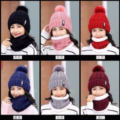 帽子の女性は秋冬にベルベットをつけて、韓国版の百合保温自転車の女性ニット防寒帽の耳保護帽を厚くした