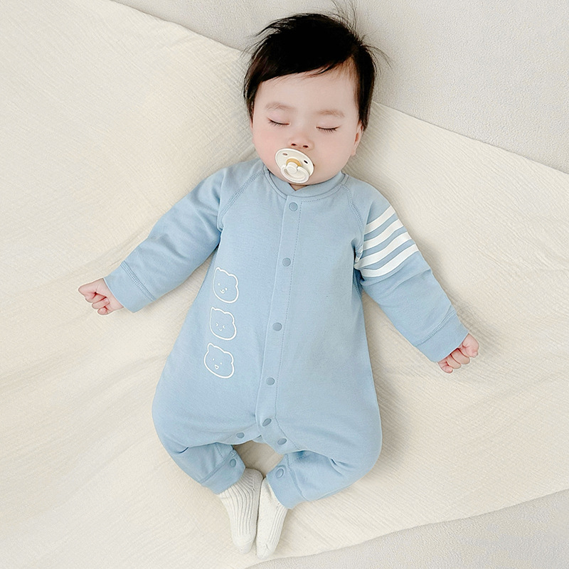 Ropa de bebé de una pieza, primavera y otoño, ropa de recién nacido, hombres y mujeres, ropa de gatear, pijamas, mameluco para bebés
