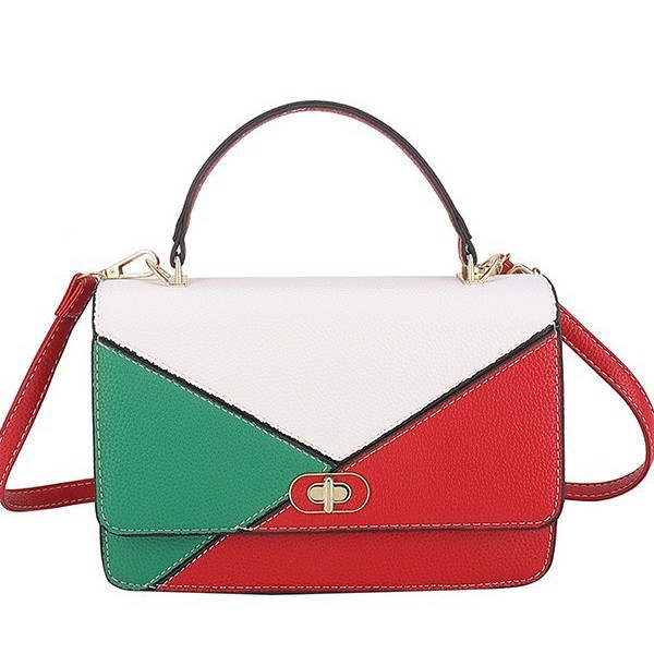 2023 comercio exterior estilo caliente bolsa cuadrada pequeña de gran capacidad otoño e invierno nuevos productos tendencia costura patrón de lichi bolso diagonal de un solo hombro mujer