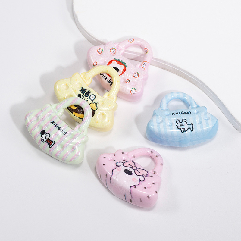 Creative Acrylic Animal Cartoon Bag Accessories Pendant Necklace Jewelry Accessories Mobile Phone Chain Material Bag Wholesale