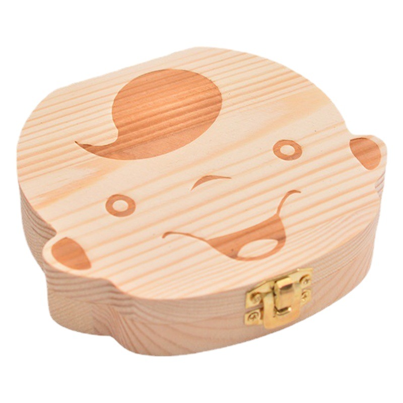 Caja de pezón de bebé macho y hembra de madera dientes cabello fetal caja de colección de cordón umbilical caja de almacenamiento de pezón infantil caja conmemorativa