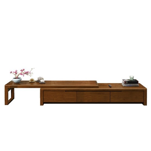 Solid wood Chinese TV cabinet retractable living room furniture modern simple economical storage floor cabinet combination large and small apartments