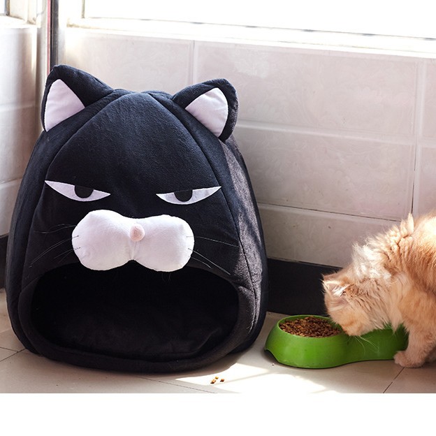 Nido de gato estilo tienda semicerrada, cama portátil para mascotas, mayorista