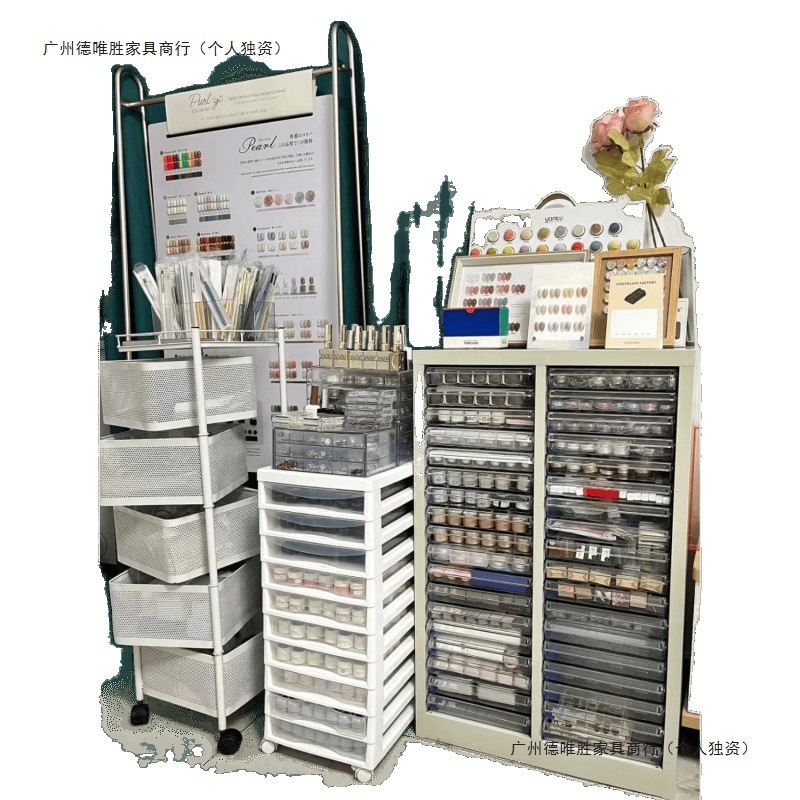 简约文件柜美甲收纳甲油胶柜抽屉式储物柜烘焙模具资料柜票据柜|undefined