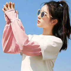 冰袖夏季寬鬆防曬防紫外線冰絲袖套開車騎行透氣外貿女護臂手套袖