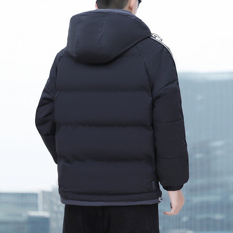 Cruzar la frontera 2023 abrigo de algodón acolchado de los hombres de invierno de los nuevos jóvenes caliente engrosada abrigo de algodón acolchado abrigo de moda con capucha al por mayor