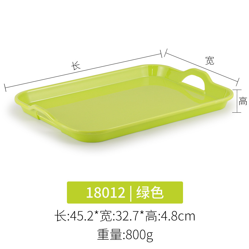 Super grueso A5 bandeja de melamina comercial rectangular con mango plato de comedor de jardín de infantes de plástico pan de exhibición plato de doble oreja