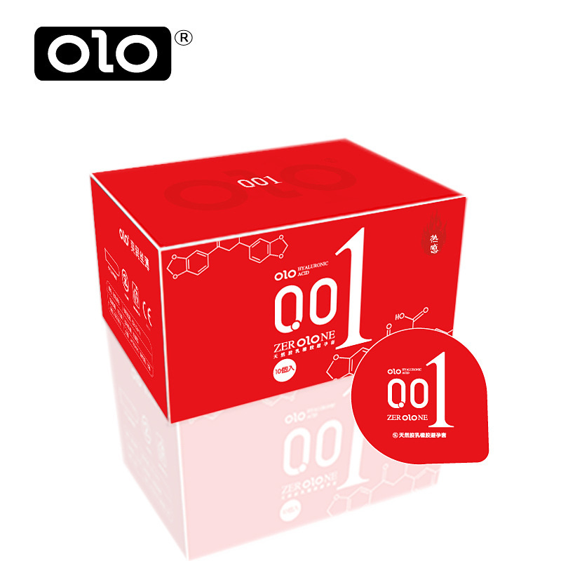OLO コンドーム 001 超薄型ゼロ感ヒアルロン酸男性神と女神氷と火赤薄いタイトなコンドーム大人の製品|undefined