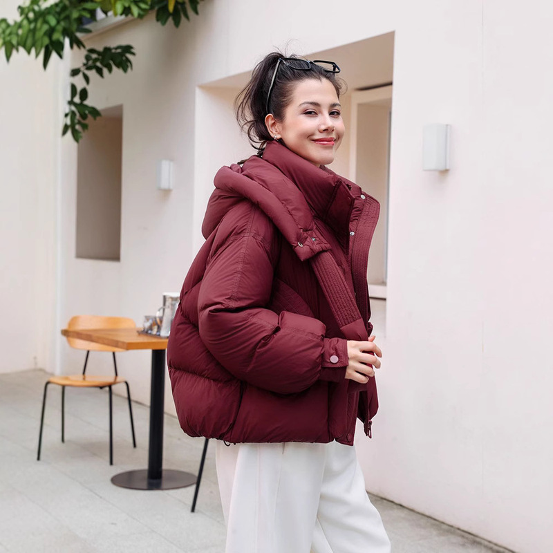 Foreign Trade High-End down Jacket Women's Short New Winter Outwear Small Loose Stylish White Duck down Women's Outwear