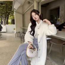 2025新款皮毛一体外套女中长款水貂绒毛毛皮草立领大衣加厚冬