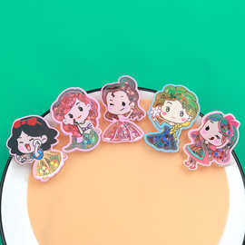 现货亚克力星星流沙公主系列 diy奶油胶手机壳挂件玩具饰品配件