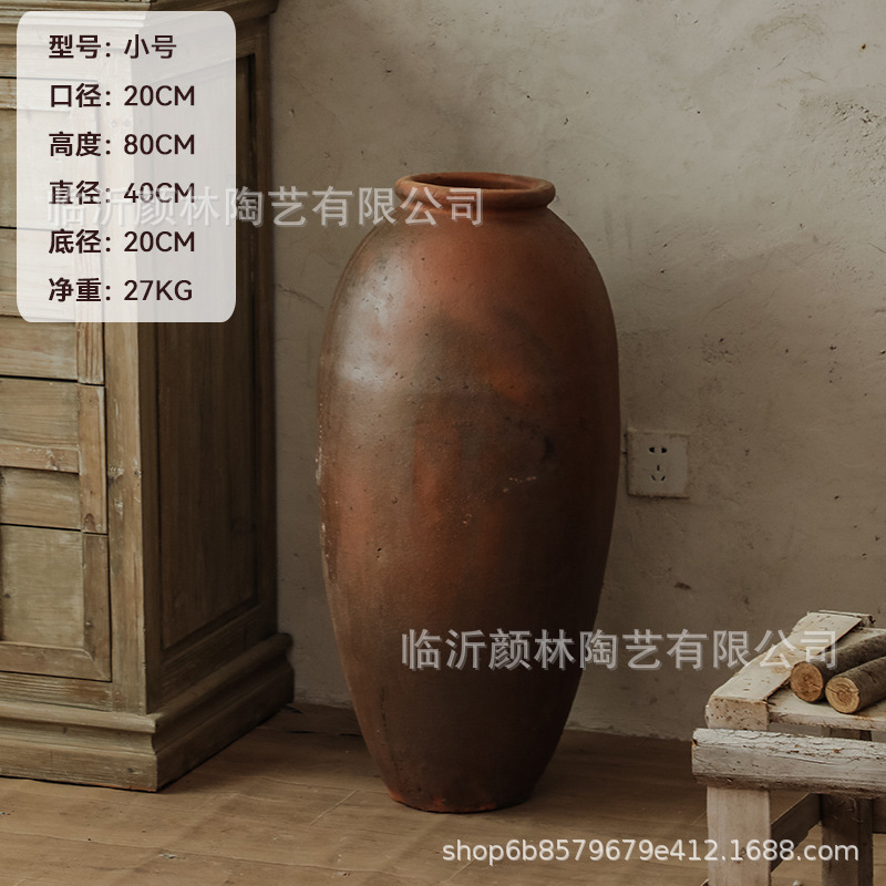 Botella de cerámica vintage de aterrizaje combinación de decoración de alojamiento residencial botella de cerámica de gran tamaño de cerámica de tierra cerámica de viento tranquilo botella de decoración