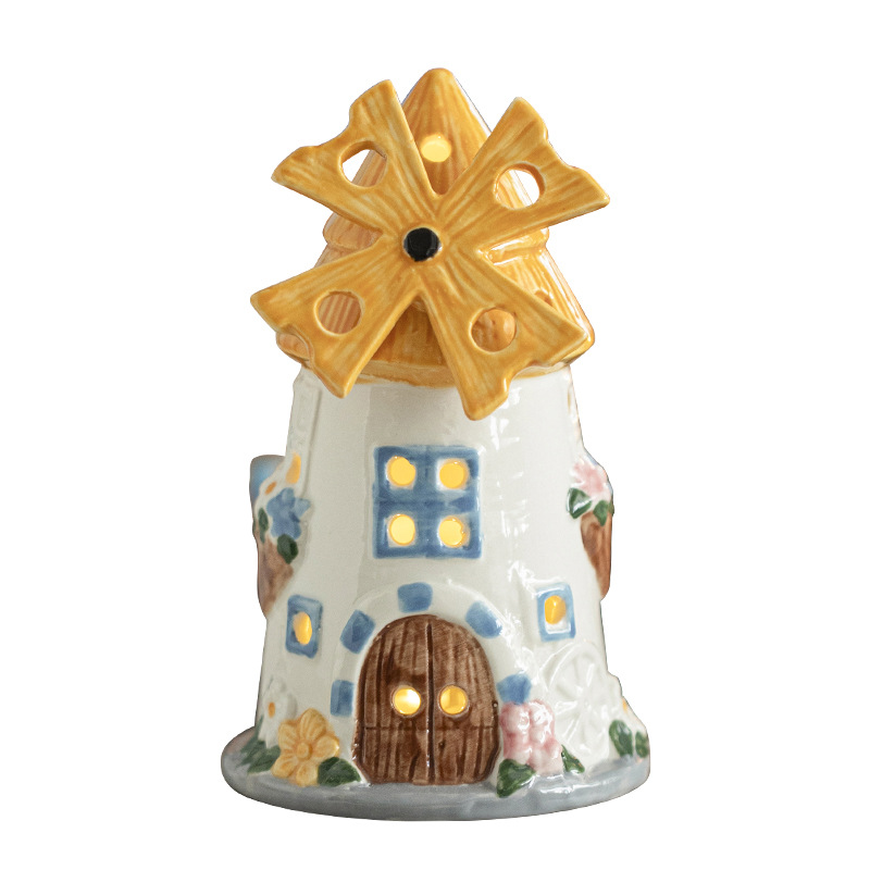 Dream Windmill House Night Light Regalo de estudiantes para amigos regalos de cumpleaños adornos de escritorio bolsas de regalo