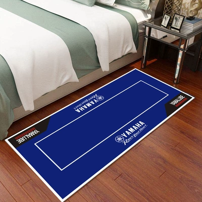 Temu Motorcycle Logo Floor Mat Bedroom Stain-Resistant Wear-Resistant Cooling Bedside Blanket Bay Window Mat Motorcycle Display Mat (Avtomobil döşəmə paspasları) - mobike1-40120cm-crystal-velvet-dot-plastic-bottom