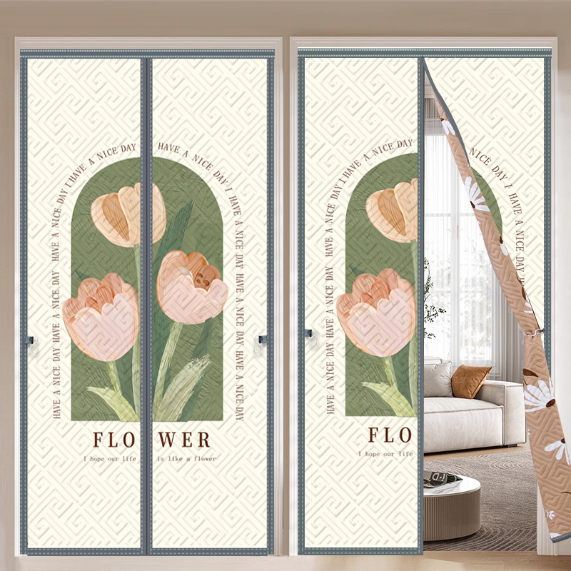 Winter Cotton Door Curtain, Thickened for Warmth, Windproof Magnetic Curtain for Home Use, No-Drill Wind-Blocking and Soundproof Partition for Rural Areas Winter Cotton Door Curtain, Thickened for Warmth, Windproof Magnetic Curtain for Home Use, No-Drill Wind-Blocking and Soundproof Partition for Rural Areas