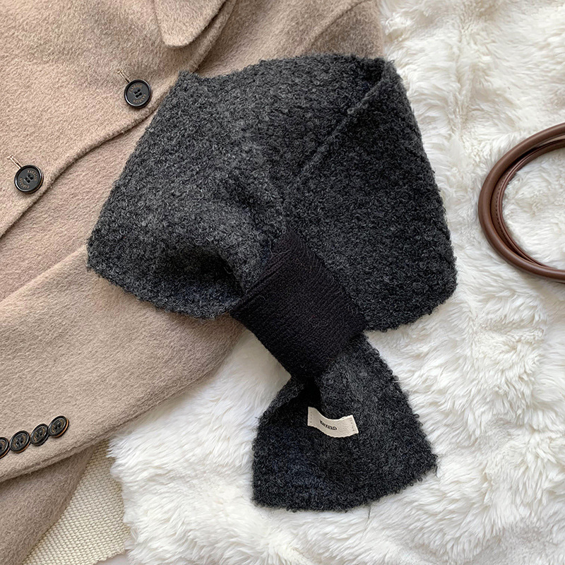 Otoño y invierno bufandas mujeres de color sólido estilo coreano universal moda caliente protector de cuello bufandas cruzadas de lana de punto bufandas al por mayor