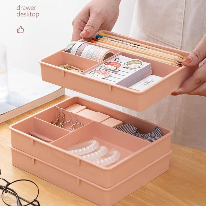 Compartimiento del cajón caja de almacenamiento de escritorio multifuncional papelería joyería caja de organización dormitorio estudiante herramienta de almacenamiento caja pequeña