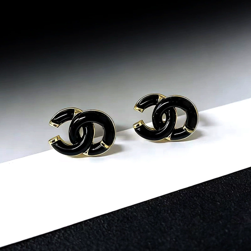 Модные серьги с буквами, универсальные кубики льда, стиль Chanel