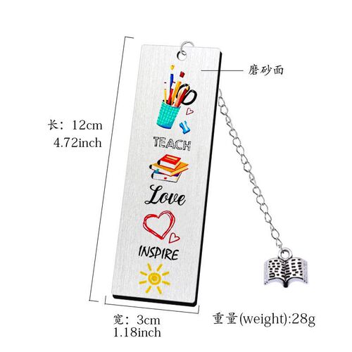 New stainless steel color printed cultural and creative bookmarks, thanksgiving student commemorative gifts, book pendants, Christmas souvenirs