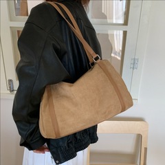 跨境手提波士顿包女2025秋冬新款简约枕头包通勤单肩包磨砂斜挎包