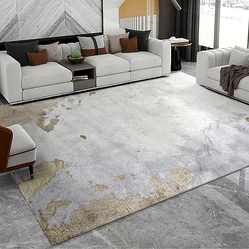 Alfombras de estilo moderno de lujo ligero alfombras de cama alfombras de sala de estar gruesas alfombras resistentes a la suciedad fácil de cuidar alfombras antideslizantes se pueden cortar