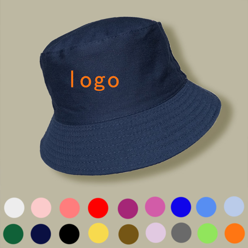 Pure cotton fisherman hat logo unisex wide brim basin hat sun…