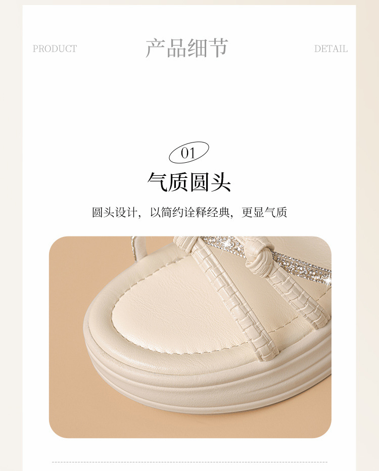 Sandal nữ đế xuồng cao gót quai ngang đính đá phong cách Pháp — JF577 Bạc chi tiết 12