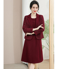 中老年秋装两件套套裙女长裙新款妈妈连衣裙春季新品衣服40-60岁